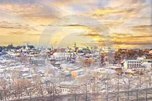 Winter view of the ancient Russian city of the Golden ring Vladimir