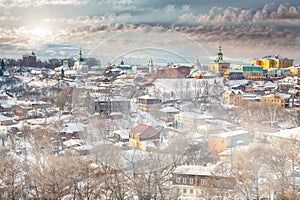 Winter view of the ancient Russian city of the Golden ring Vladimir