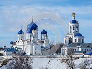 Winter view of Architectural ensemble Holy Bogolubsky Women`s Monastery, in Bogolubovo