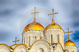 Winter view of the assumption Cathedral of the Russian city of the Golden ring of Vladimir