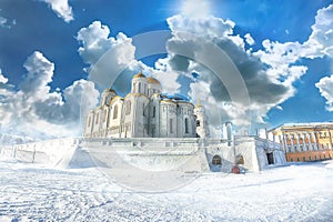 Winter view of the assumption Cathedral of the Russian city of the Golden ring of Vladimir