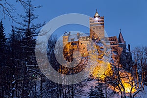 Winter view of Bran castle