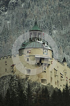 Winter view of the Castle of Hohenwerfen Festung Hohenwerfen