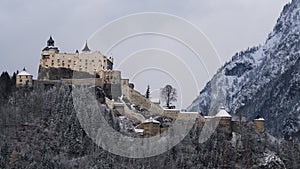 Winter view of the Castle of Hohenwerfen Festung Hohenwerfen