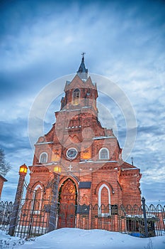 Winter view of the Church of the Holy rosary in the ancient Russian city of the Golden ring Vladimir