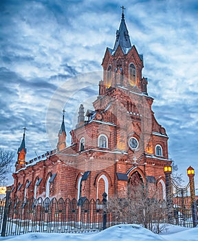 Winter view of the Church of the Holy rosary in the ancient Russian city of the Golden ring Vladimir