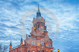 Winter view of the Church of the Holy rosary in the ancient Russian city of the Golden ring Vladimir