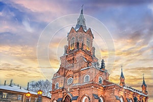 Winter view of the church of the holy rosary in the ancient Russian city of the Golden ring Vladimir