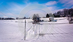 Winter view of a farm in rural Carroll County, Maryland.