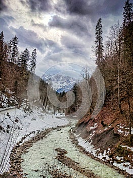 Winter view in german Alps