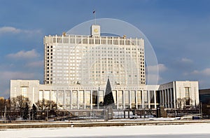 Winter view of Government White House of the Russia