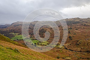 Winter view of Grasmere nature in Lake District