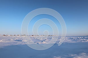 Winter view of an isolated arctic community
