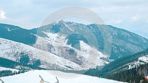 Winter view from Jasna ski resort, Chopok montain