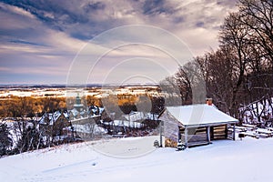 Winter view of John Hughes Cabin and Mount St. Marys University photo