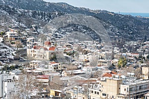 Winter view of Kakopetria village. Nicosia District, Cyprus