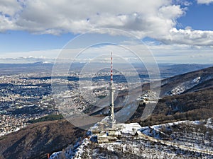 Winter view of Kopitoto tower at Vitosha Mountain, Bulgaria