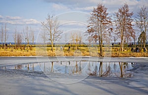 Winter view of lakes and parks near Kyiv Sea