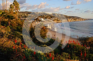 Winter view of the Main Beach of Laguna Beach, California