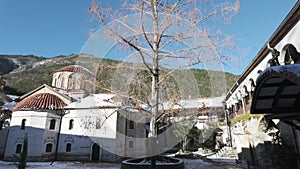 Winter view of Medieval Bachkovo Monastery, Bulgaria