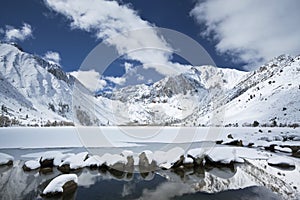 Winter view of a mountain lake