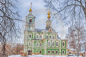 Winter view of the Nikitskaya Church in the ancient Russian city of the Golden ring Vladimir