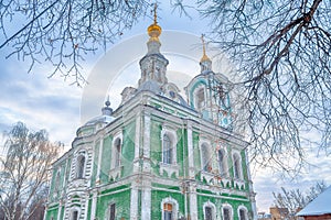 Winter view of the Nikitskaya Church in the ancient Russian city of the Golden ring Vladimir