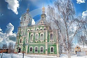Winter view of the Nikitskaya Church in the ancient Russian city of the Golden ring Vladimir