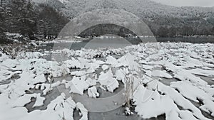 Winter view of Pancharevo lake, Bulgaria