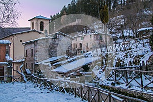 Winter view of Rasiglia in Umbria photo