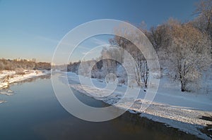 Winter view on the river