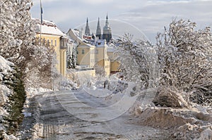 Winter view of Saint Vitus Cathedral and Hradcany