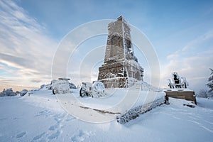 Winter view of the Shipka National Monument Liberty Monument
