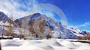 Winter view of spiti valley, himachal pradesh, india