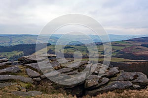 Winter view from Stannage Edge, Derbyshire.