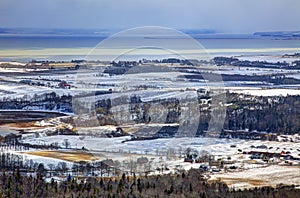 Winter View of Various Farms