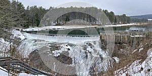 Winter view of Vermont dam