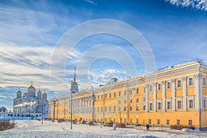 Winter view of the Vladimir-Suzdal Museum reserve of the Russian city of the Golden ring