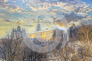 Winter view of the Vladimir-Suzdal Museum reserve of the Russian city of the Golden ring