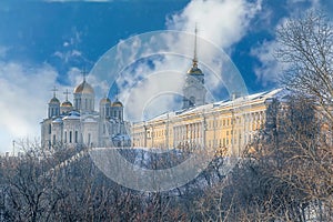 Winter view of the Vladimir-Suzdal Museum reserve of the Russian city of the Golden ring