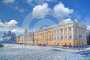 Winter view of the Vladimir-Suzdal Museum reserve of the Russian city of the Golden ring