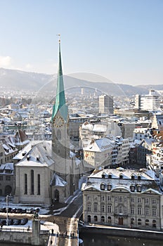 Winter view of Zurich