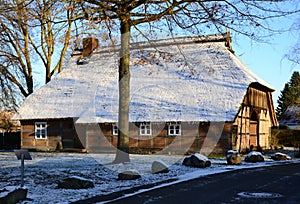 Winter in the Village Hodenhagen, Lower Saxony