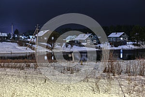 Winter village in Karelia