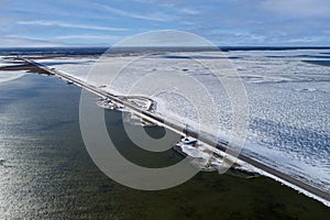 Winter vs spring aerial photo