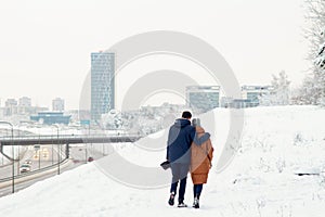 Winter Walk. Couples Walking. Winter Snow. Winter Pictures. Couples walking.