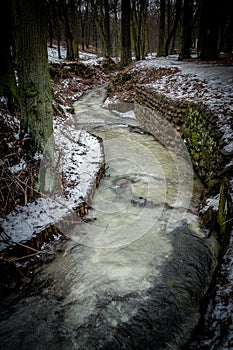 A winter walk over a frozen river