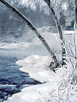 Winter Waterfall Almonte Ontario Canada