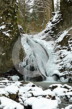 Winter waterfall landscape