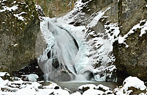 Winter waterfall landscape